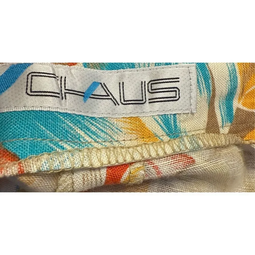 Vintage Chaus Linen Blend Shorts Sz. 16 High Waist Pleats Country Club Y2K